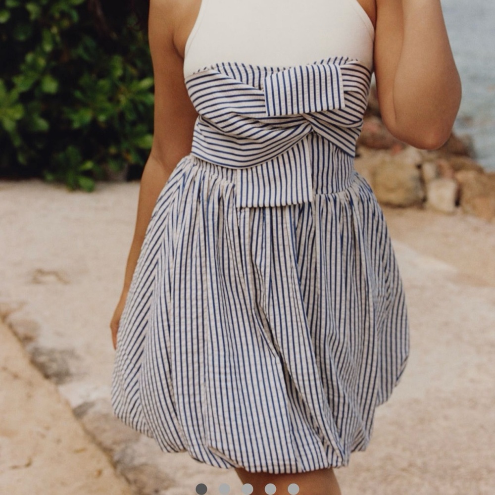 Anthropologie Twofer Striped Blue and White Mini Dress